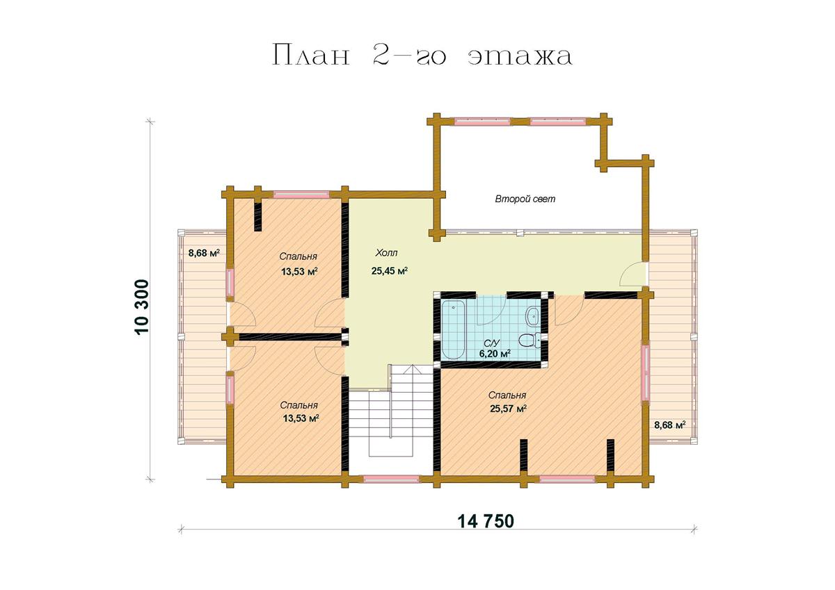 План 2-го этажа бани «Валентина»