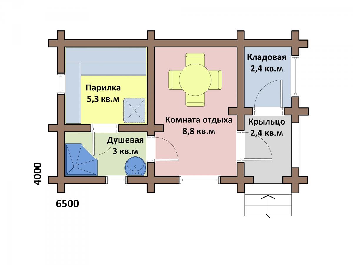 Планировка бани «Компактная»